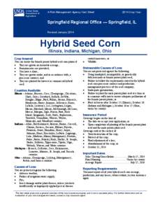 Hybrid Seed Corn Crop Insurance in Springfield, Illinois Region