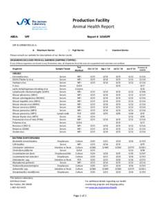 Production Facility Animal Health Report AREA: SPF
