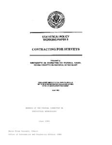 Statistical Policy Working Paper 9 - Contracting for Surveys
