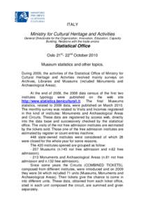 Microsoft Word - Some Museum Statistics of Italian Ministry for Cultural Heritage and Activities.doc