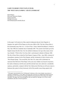 Aku Ingin Menciummu Sekali Saja / Papua / Nugroho / New York Agreement / Post-Suharto era / Mambesak / Kopassus / Abdurrahman Wahid / Free Papua Movement / Indonesia / Western New Guinea / Theys Eluay