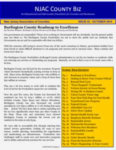 NJAC County Biz An Educational and Informative Newsletter for Counties and Businesses New Jersey Association of Counties  ISSUE 42 - OCTOBER 2014