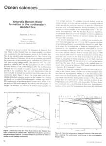 Ocean sciences__________________________ Antarctic Bottom Water formation in the northwestern Weddell Sea THEODORE D. FOSTER