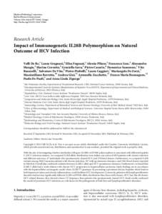 Impact of Immunogenetic IL28B Polymorphism on Natural Outcome of HCV Infection