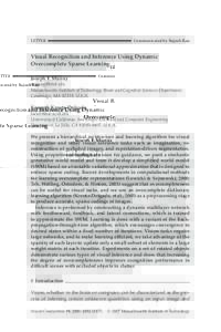LETTER  Communicated by Rajesh Rao Visual Recognition and Inference Using Dynamic Overcomplete Sparse Learning