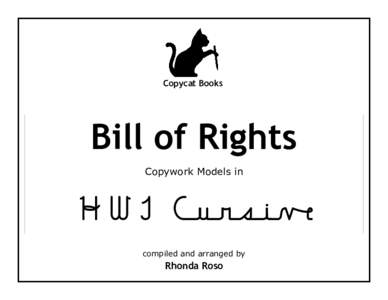 Copycat Books  Bill of Rights Copywork Models in  HWT ùæîæë¬íæàøïÌÑ