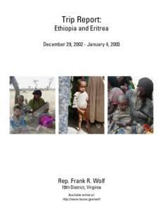 Trip Report:  Ethiopia and Eritrea December 29, [removed]January 4, 2003  Rep. Frank R. Wolf