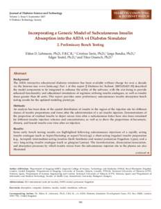 DIABETES COMPUTING & INTERNET WATCH Journal of Diabetes Science and Technology  Volume 1, Issue 5, September 2007