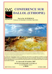 CONFERENCE SUR DALLOL (ETHIOPIE) Par le Dr. D.TEDESCO © Photo j.m.Seigne