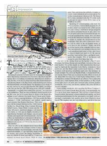 First Impression 2013 Harley-Davidsons story by Dave Searle, photos by Riles & Nelson  T