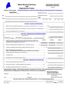 Maine Revenue Services and Department of Labor FORM 941/C1-ME LOOSE[removed]