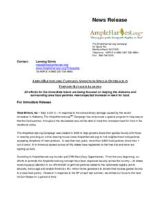 News Release  The AmpleHarvest.org Campaign 24 Clover Rd Newfoundland, NJ[removed]Telephone: AMPLE[removed]9880)