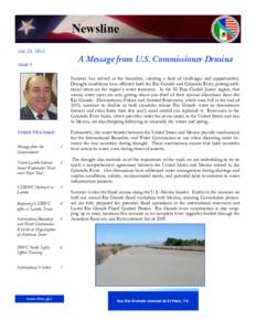Newsline July 23, 2012 A Message from U.S. Commissioner Drusina  Issue 5