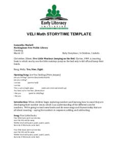 VELI Math STORYTIME TEMPLATE Samantha Maskell Rockingham Free Public Library Counting March 13