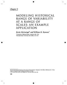 Chapter 9  MODELING HISTORICAL RANGE OF VARIABILITY AT A RANGE OF SCALES: AN EXAMPLE