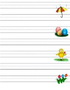 Three Quarters Lined Paper - Spring Theme