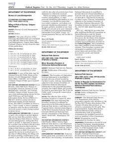 [removed]Federal Register / Vol. 79, No[removed]Thursday, August 14, [removed]Notices DEPARTMENT OF THE INTERIOR Bureau of Land Management