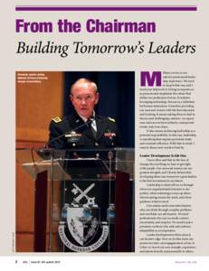 From the Chairman Building Tomorrow’s Leaders Chairman speaks during National Defense University change of presidency