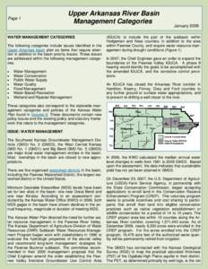 Page 1  Upper Arkansas River Basin Management Categories  WATER MANAGEMENT CATEGORIES