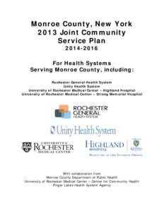 Monroe County, New York 2013 Joint Community Service Plan[removed]For Health Systems