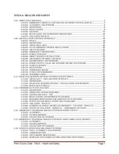 TITLE 6: HEALTH AND SAFETY 6.04: AMBULANCE SERVICES .................................................................................................................... [removed]: EMERGENCY MEDICAL AND TRAUMA ADVISORY C