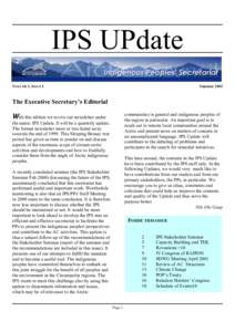 IPS UPdate VOLUME 1, ISSUE 1 Summer[removed]The Executive Secretary’s Editorial