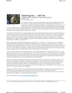 Printable  Page 1 of 1 Teaching fire … with fire Thinking Outside the Classroom — Keystone Science School