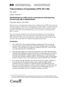 Telecom Notice of Consultation CRTC[removed]