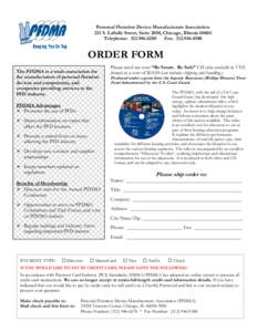 Personal Flotation Device Manufacturers Association 231 S. LaSalle Street, Suite 2050, Chicago, IllinoisTelephone: Fax: ORDER FORM