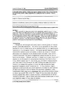 Nucleic Acids Research  Volume 16 Number[removed]Conservation of short patches of amino acid sequence amongst proteins with a common function but evolutionarily distinct origins: implications for cloning genes and for st