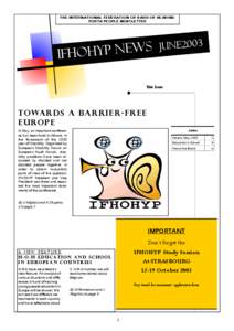 THE INTERNATIONAL FEDERATION OF HARD OF HEARING YOUTH PEOPLE NEWSLETTER IFH  S