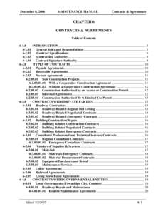 Chapter 6 Contracts & Agreements Table of Contents