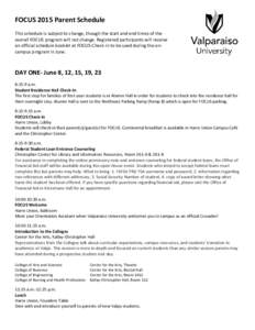 North Central Association of Colleges and Schools / Northwest Indiana / Valparaiso University / Valparaiso /  Indiana / Student orientation / Porter County /  Indiana / Geography of Indiana / Indiana