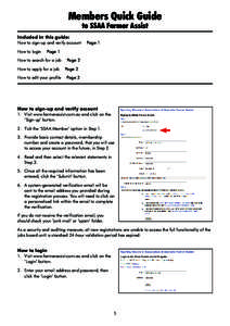 Members Quick Guide to SSAA Farmer Assist Included in this guide: How to sign-up and verify account  Page 1 How to login  Page 1