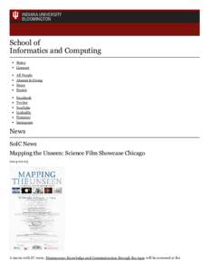 INDIANA UNIVERSITY BLOOMINGTON School of Informatics and Computing Menu