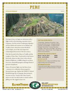 Peru Detailed Itinerary DecMachu Picchu