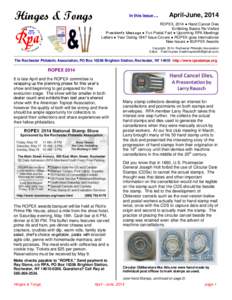 RPA Hinges & Tongs Newsletter