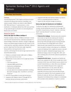 Symantec Backup Exec™ 2012 Agents and Options Data Sheet: Data Protection Over Overview view
