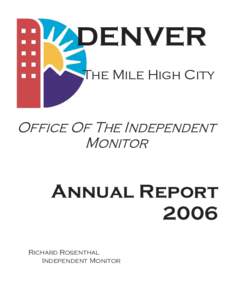 DENVER The Mile High City Office Of The Independent Monitor