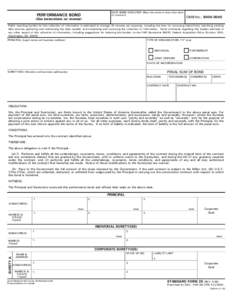 DATE BOND EXECUTED (Must be same or later than date of contract) PERFORMANCE BOND (See instructions on reverse)