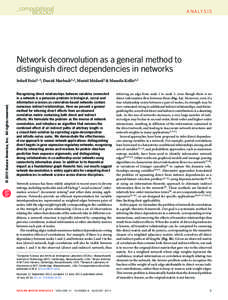 a n a ly s i s  Network deconvolution as a general method to distinguish direct dependencies in networks  © 2013 Nature America, Inc. All rights reserved.