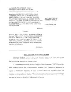 I.INITED STATES DISTRICT COUR1 SOUTHERN DISTRICT OF NEW YORK BARBARA HANDSCHU, RALPH DiGIA, ALEX MCKETVER, SHABA OM, CURTIS M. POWELL, ABBIE HOFFMAN, MARK A. SAGAL, MICHAEL