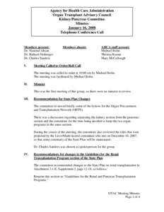 Microsoft Word - OTAC Kidney-Pancreas Committee Meeting Minutes January 16, 2008.doc
