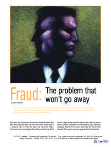 Fraud: by Caron Wishart The problem that won’t go away