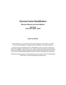 Keystone Sector Identification Maureen Kilkenny and Laura Nalbarte May 2000 Contractor Paper[removed]About the Authors