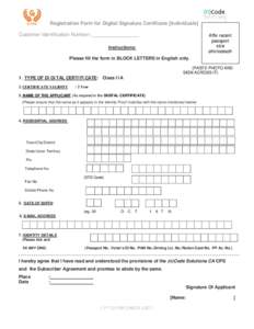 REVOCATION REQUEST FORMAT (As per Information Technology (Certifying Authorities) Regulations, 2001)