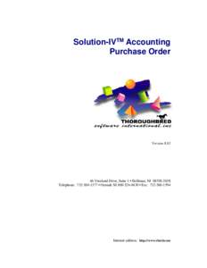 Solution IVTM Purchase Order