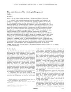 JOURNAL OF GEOPHYSICAL RESEARCH, VOL. 111, D04104, doi:[removed]2005JD006301, 2006  Fine-scale structure of the extratropical tropopause region T. Birner1,2 Received 1 June 2005; revised 3 November 2005; accepted 17 Novem