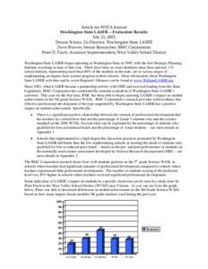 Impact of Professional Development on Science WASL Results