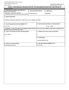RECIPIENT NAME:University of Wisconsin System AWARD NUMBER: NT10BIX5570115 OMB CONTROL NUMBER: [removed]EXPIRATION DATE: [removed]